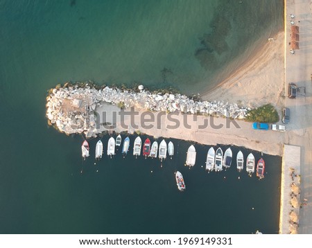 Aerial shoot of a boat dock