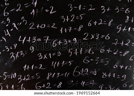 Background, texture from the examples on the blackboard Royalty-Free Stock Photo #1969152664