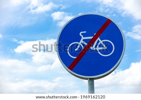 Bicycle road start and stop sign. Conceptual series. Accidents related to bicycle vehicles involved