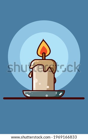 A candle light cartoon illustration