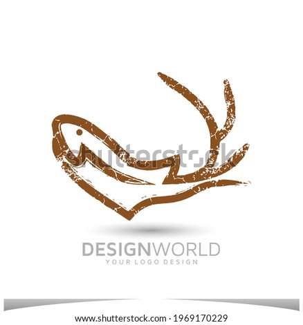 Hunting and fishing gear and apparel vector logo design template.