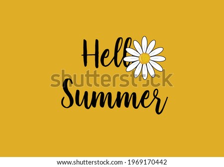 hello summer daisy vector art design