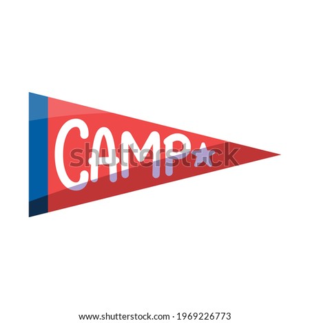 Isolated champion pennant American football icon