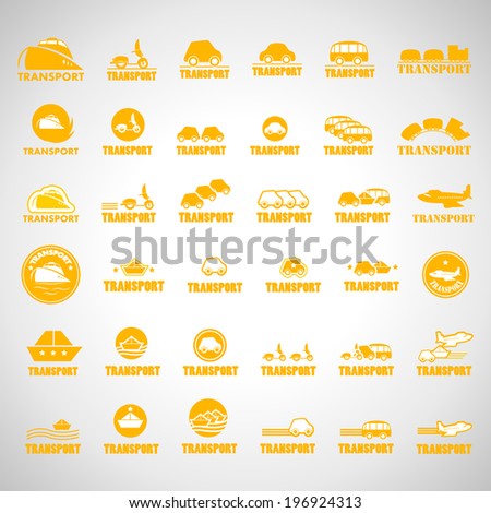 Transport Icons Set - Isolated On Gray Background - Vector Illustration, Graphic Design Editable For Your Design