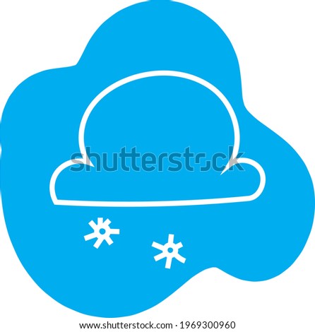 Snowy clouds, icon illustration, vector on white background