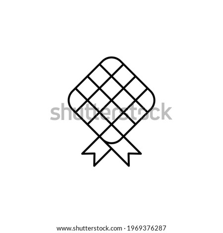 The Diamond Eid Alfitr Food icon in flat black line style, isolated on white background 