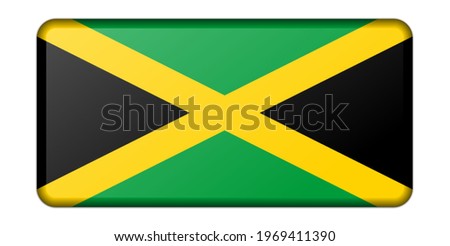 bevelled flag of jamaica vector - editable flags and maps