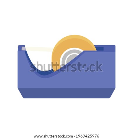Tape and Tape Dispenser Vector Illustration Royalty-Free Stock Photo #1969425976