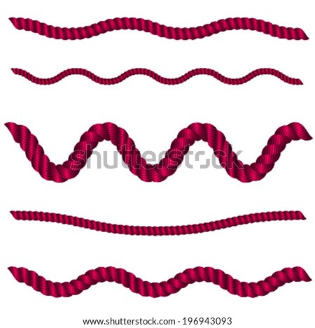 set of realistic rope, vector illustration