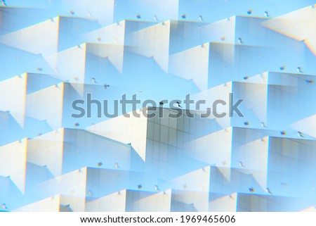 Abstract image of modern building. Architectural exterior detail of industrial office building. Industrial art and detail.