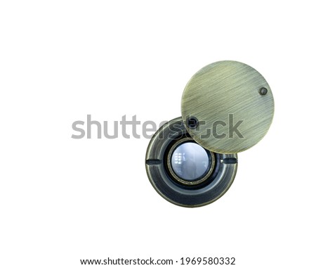 Door peephole, door eye isolated on white background Royalty-Free Stock Photo #1969580332