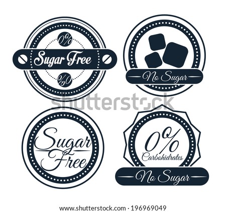 Sugar free over white background, vector illustration