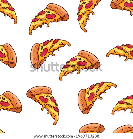 pizza seamless pattern background transparent. Fast food seamless vector pattern clipart.
