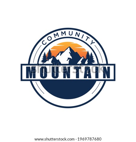 Modern Mountain Logo Design Vector
