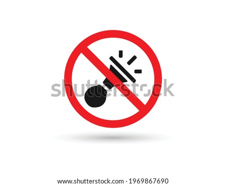 No horn, trumpet prohibition sign, vector illustration. EPS 10