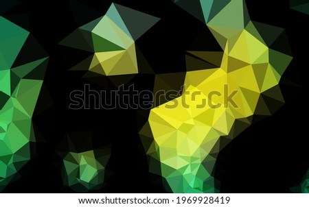 Dark Green, Yellow vector low poly cover. A vague abstract illustration with gradient. Completely new template for your business design.