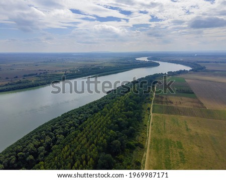 AERIAL VIEW ON DANUBE RIVER, IZMAIL RAION,  ODESSA OBLAST, UKRAINE