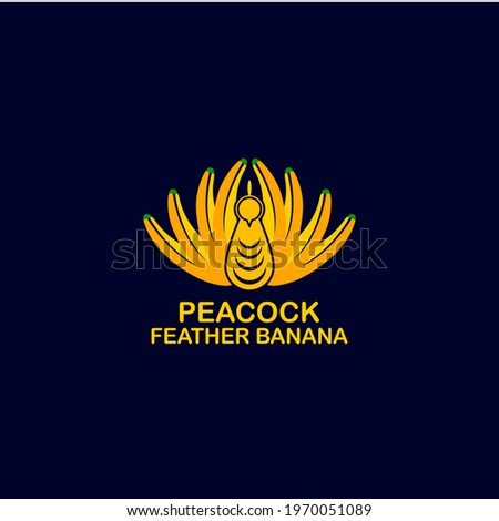 Peacock Feather Banana Logo design
