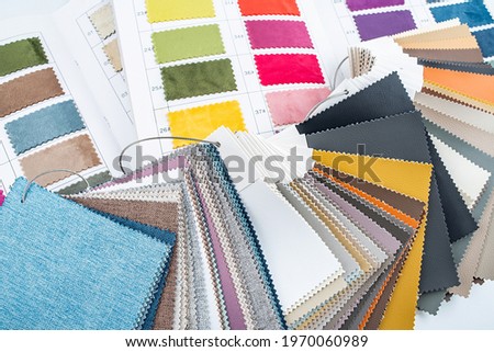 Interior design curtain fabric sofa material color card sample	
