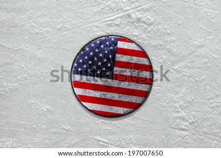 Washer with the image of the American flag on a hockey rink