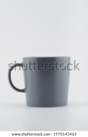 Gray colored Coffee cup on a white background.
