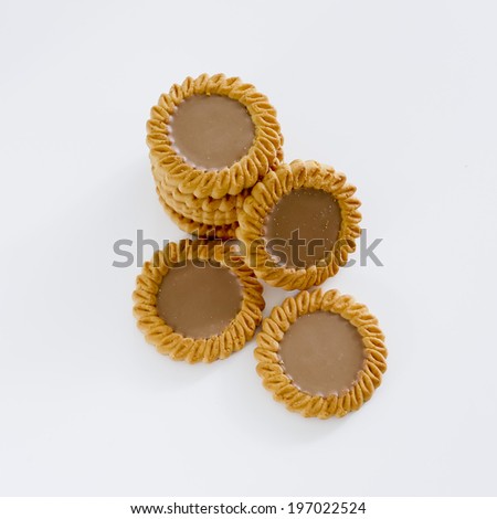cookie heap against white background