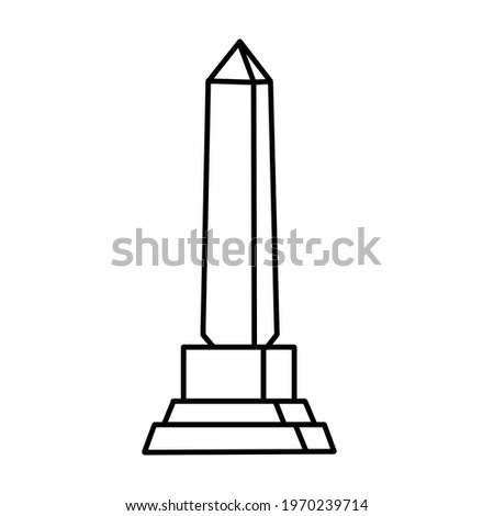 Obelisk. Outline stone monument. Historical monument. High pillar memorial and column. Royalty-Free Stock Photo #1970239714