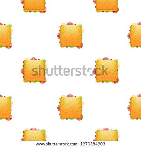Seamless Pattern Abstract Elements Sandwich Fast Food Vector Design Style Background Illustration