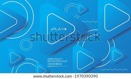 Abstract background modern with play button icon futuristic graphic. blue background circle lines. Vector abstract background illustration.