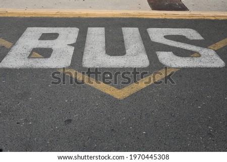 the reserved parking space for the bus, Alicante Province, Costa Blanca, Spain