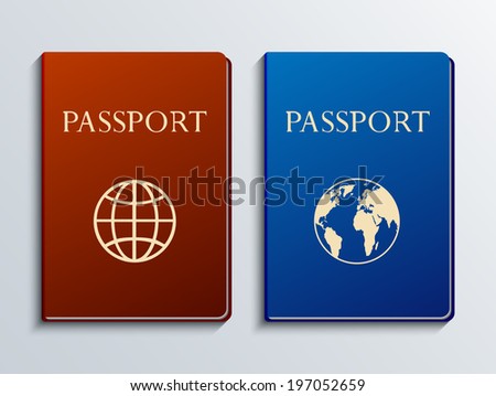  modern passports set.