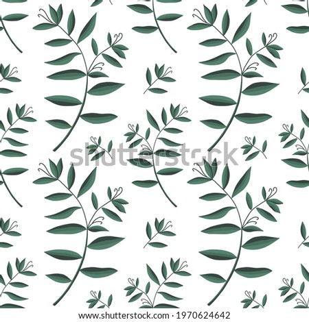 Vector seamless background with natural herbs, grass and branch. Can be used for pattern fills, web page, surface textures, textile print, wrapping paper