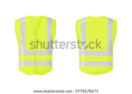 Orange reflective safety vest for people isolated vector front and back for promotion on the white background Royalty-Free Stock Photo #1970678675