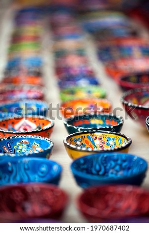 Small Colorful Decorative Spices Cups Photo