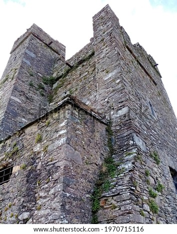 Termonfeckin Castle 15th century tower house ruins, a free to enter attraction in Termonfeckin Village, County Louth, Ireland  Royalty-Free Stock Photo #1970715116