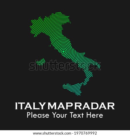 Italy map radar logo template illustration