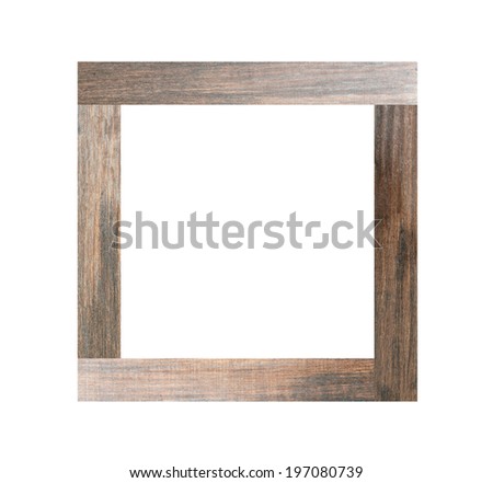 Wooden photo frames isolated on white background.