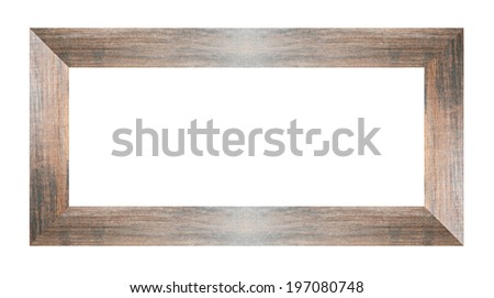 Wooden photo frames isolated on white background.