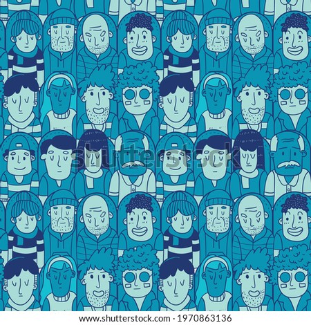 seamless pattern of audience soccer
