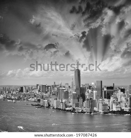 Beautiful skyline of Lower Manhattan, New York.