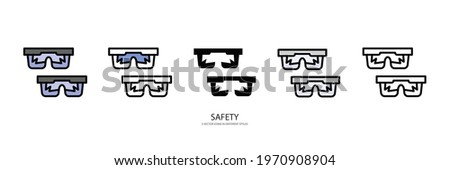 safety set vector type icon