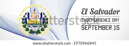 National Day of Country in Blending Lines Style. Vector Banner with Date.