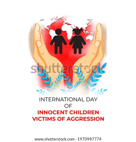 vector illustration for international day of innocent children victims of aggression  Royalty-Free Stock Photo #1970987774