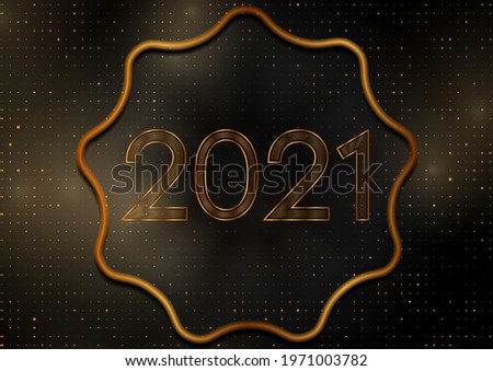 2021 New Year golden abstract sparkling background. Luxury dots Christmas holidays vector design