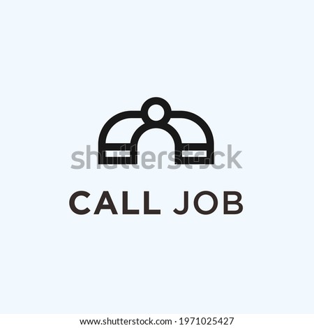 abstract call logo. job icon