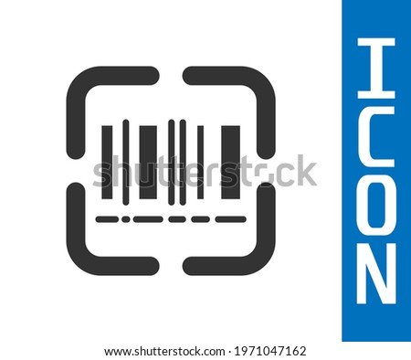 Grey Scanner scanning bar code icon isolated on white background. Barcode label sticker. Identification for delivery with bars.  Vector
