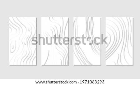 Set Collection White Paper Cut Background Vector Shadows Template Design Abstract Shapes