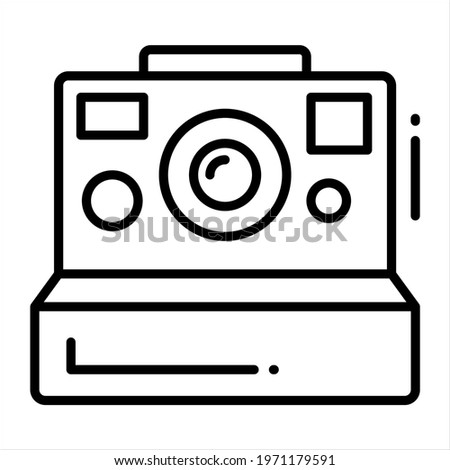 Photo Camera line vector Icon. that can be easily modified or edit