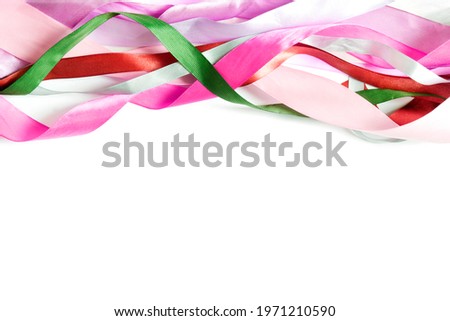 Colorful satin ribbons isolated on white background