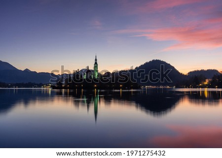 Breathtaking Autumn View of Lake Bled, Slovenia - Castle, Church, and Mountains